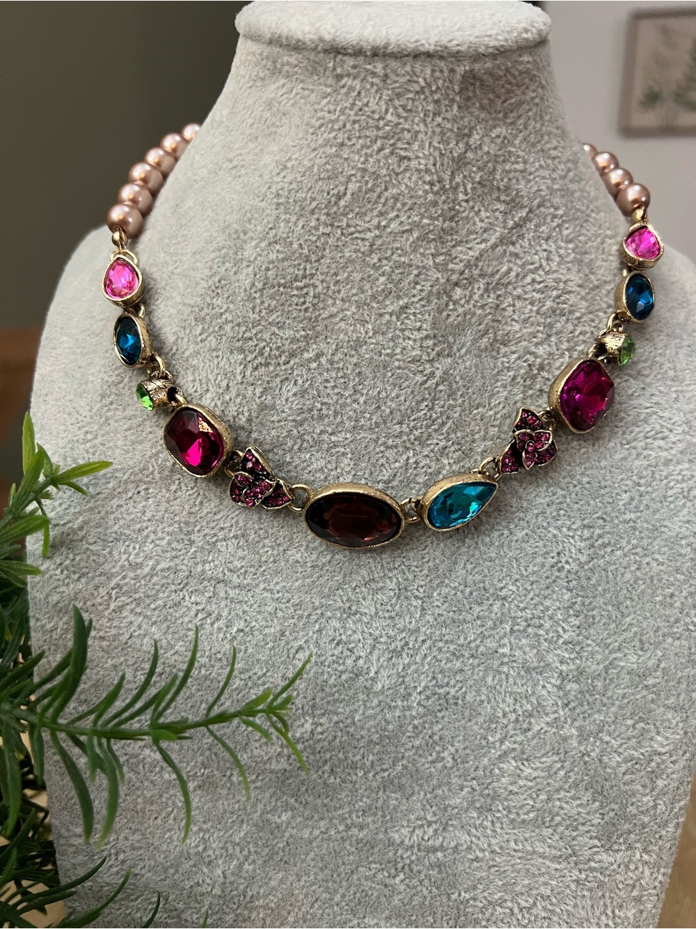 Multicolor Crystal Statement Necklace - Women Jewelry